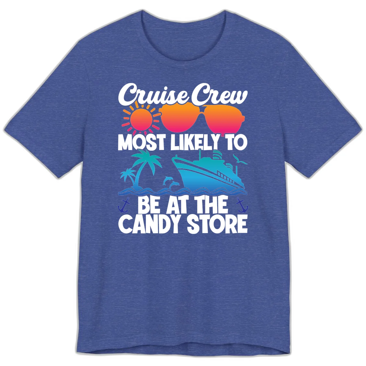 Cruise Crew Candy Store Premium T-Shirt in Heather True Royal