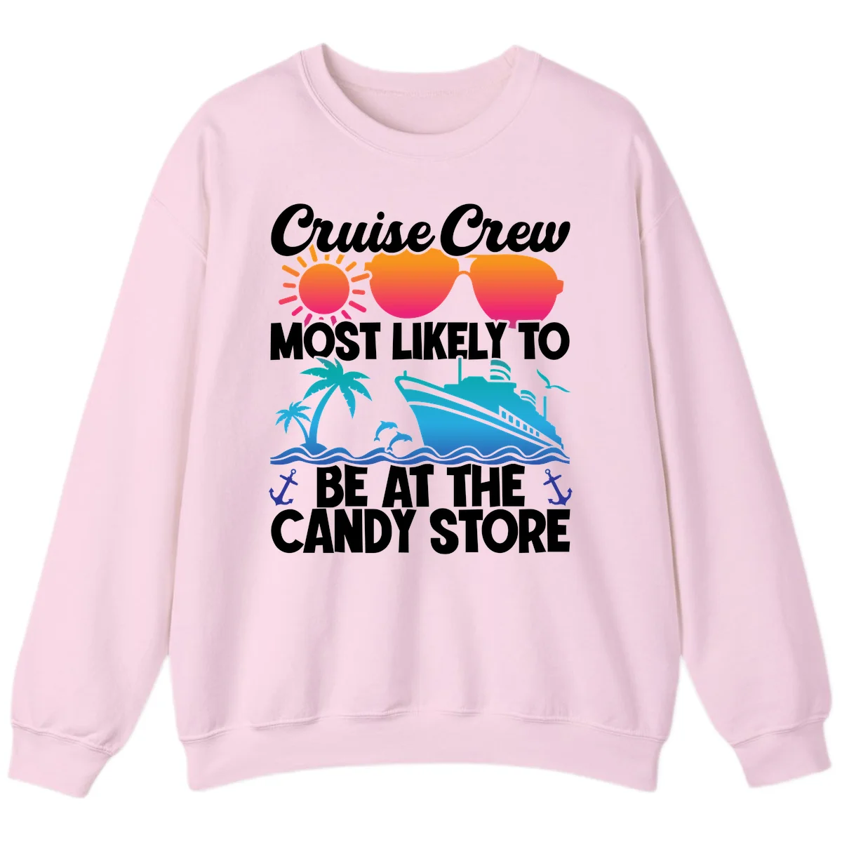 Cruise Crew Candy Store Sweatshirt in Light Pink