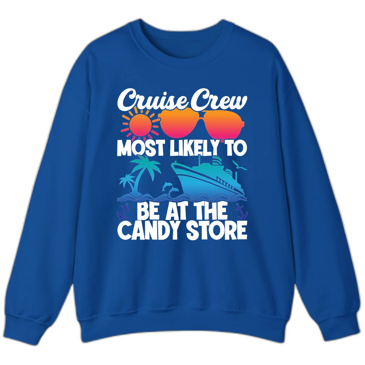 Cruise Crew Candy Store Sweatshirt in Royal