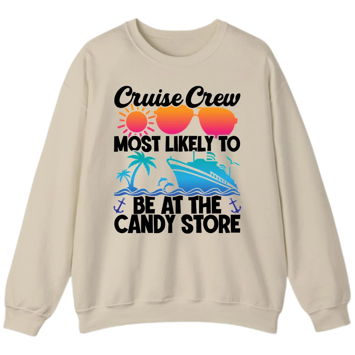 Cruise Crew Candy Store Sweatshirt in Sand