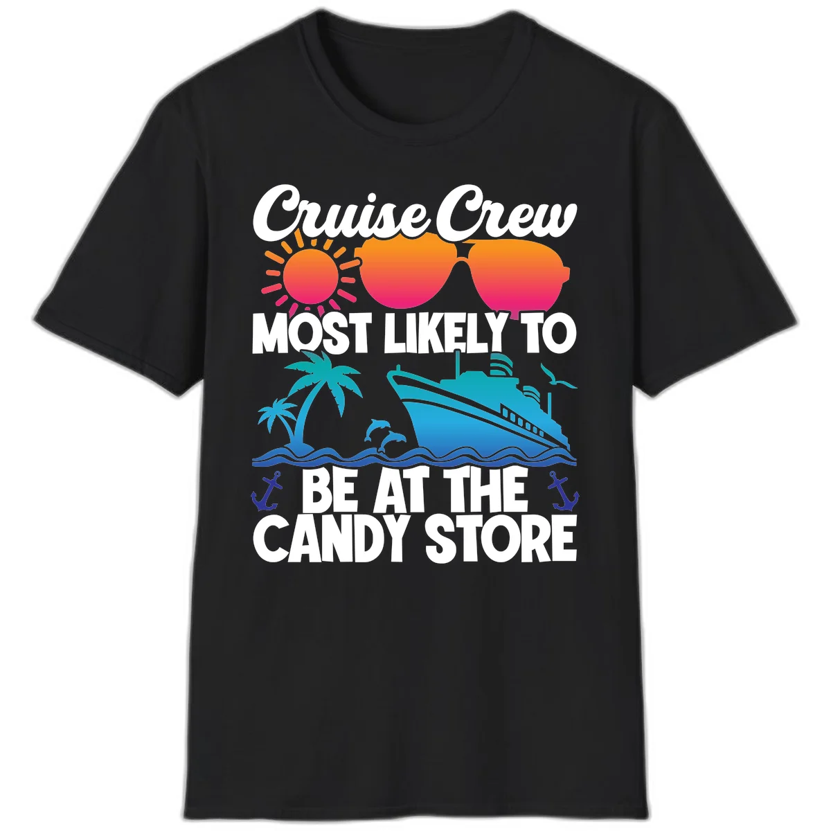 Cruise Crew Candy Store T-Shirt in Black