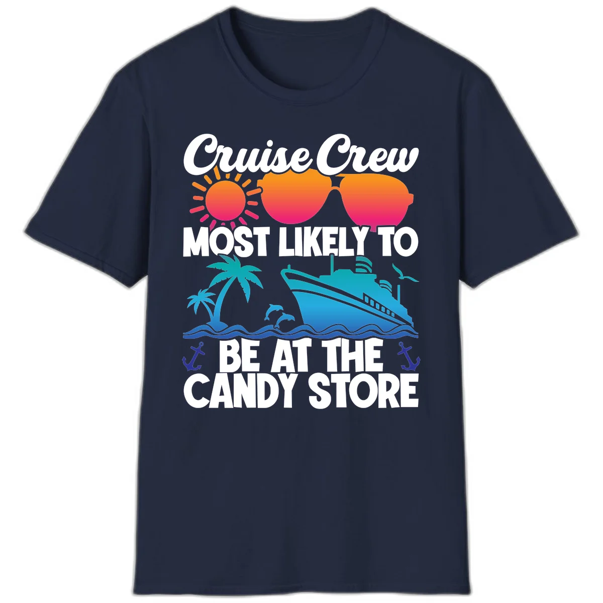 Cruise Crew Candy Store T-Shirt in Navy
