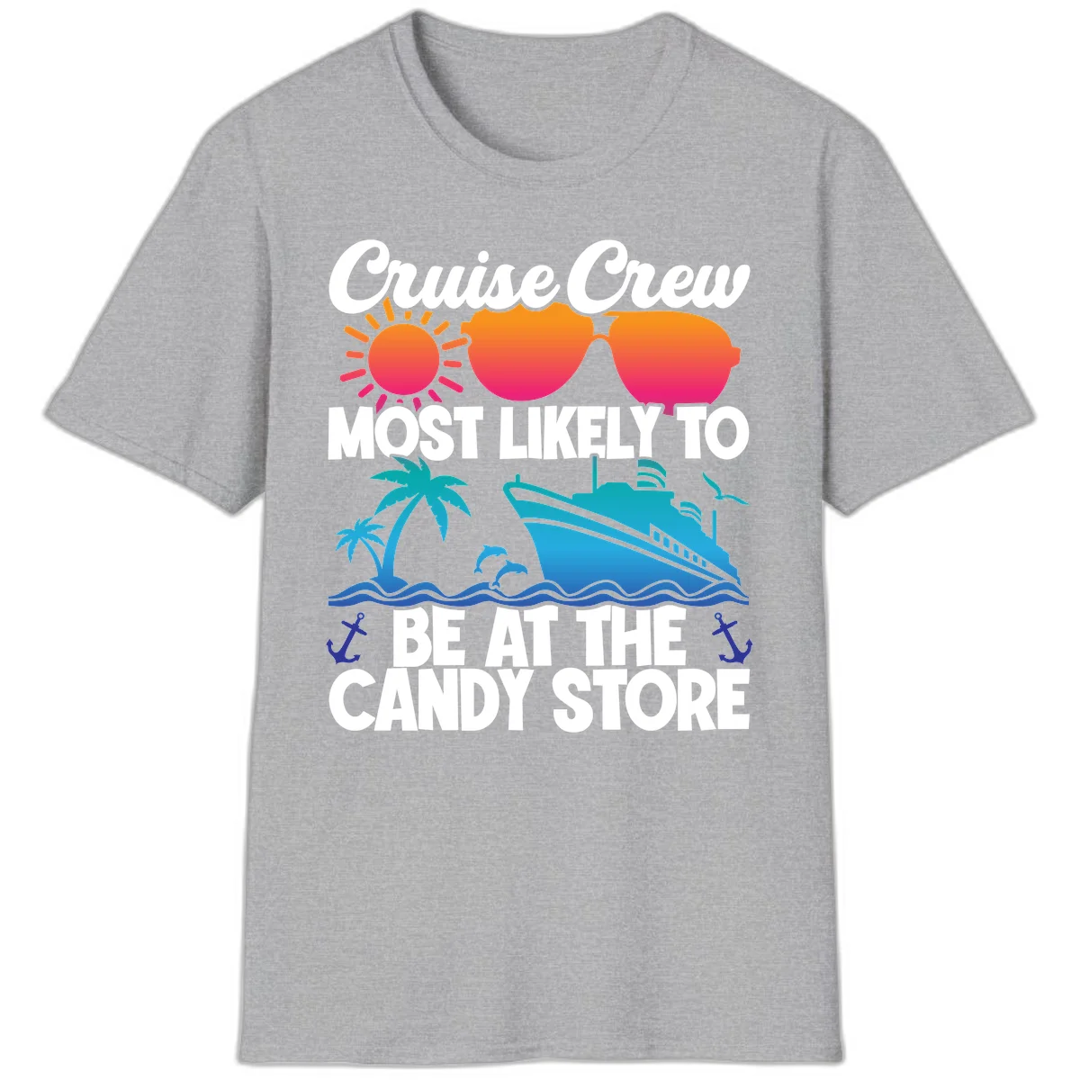 Cruise Crew Candy Store T-Shirt in Sport Grey