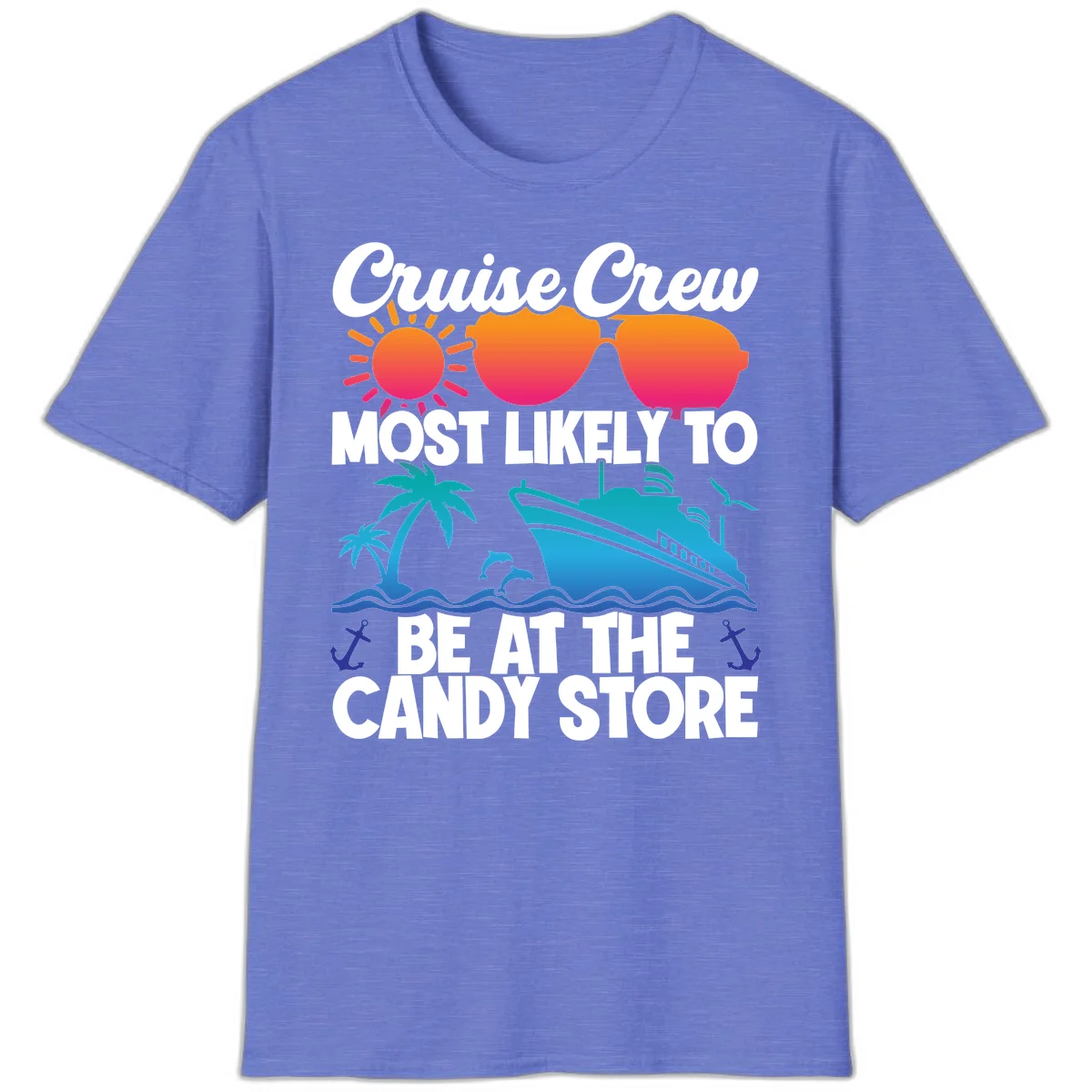 Cruise Crew Candy Store T-Shirt in Heather Royal