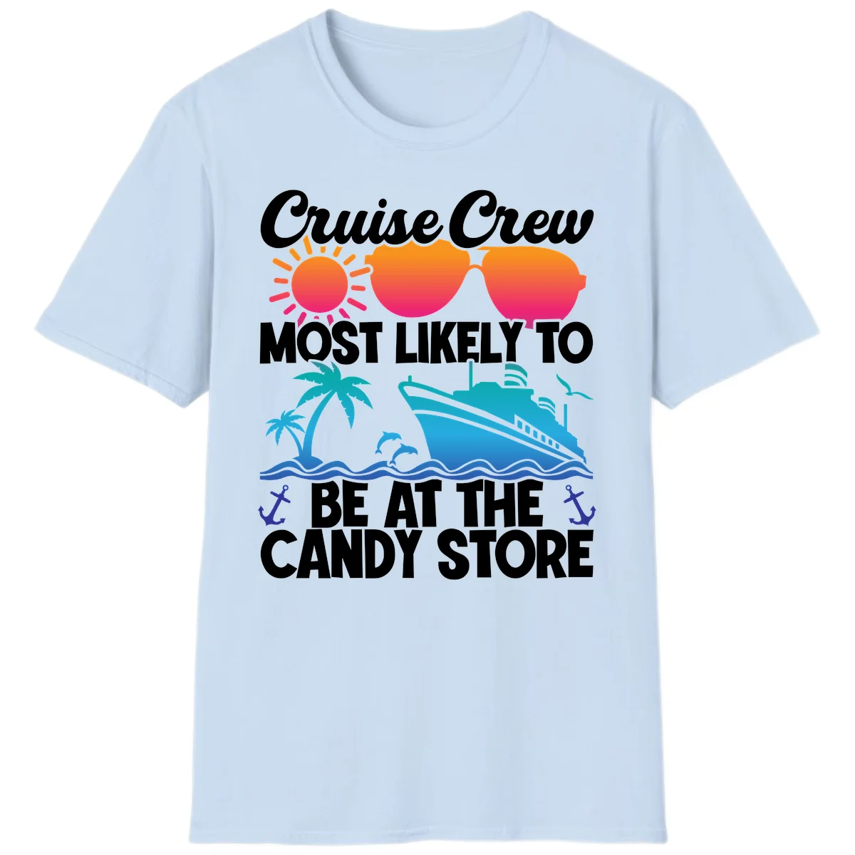 Cruise Crew Candy Store T-Shirt in Light Blue