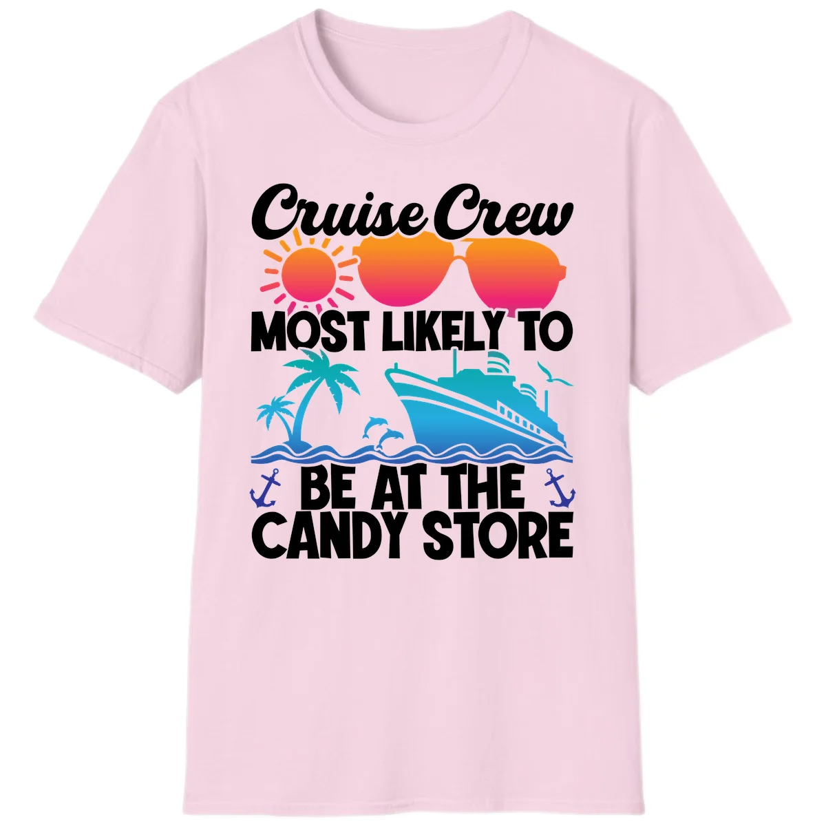 Cruise Crew Candy Store T-Shirt in Light Pink