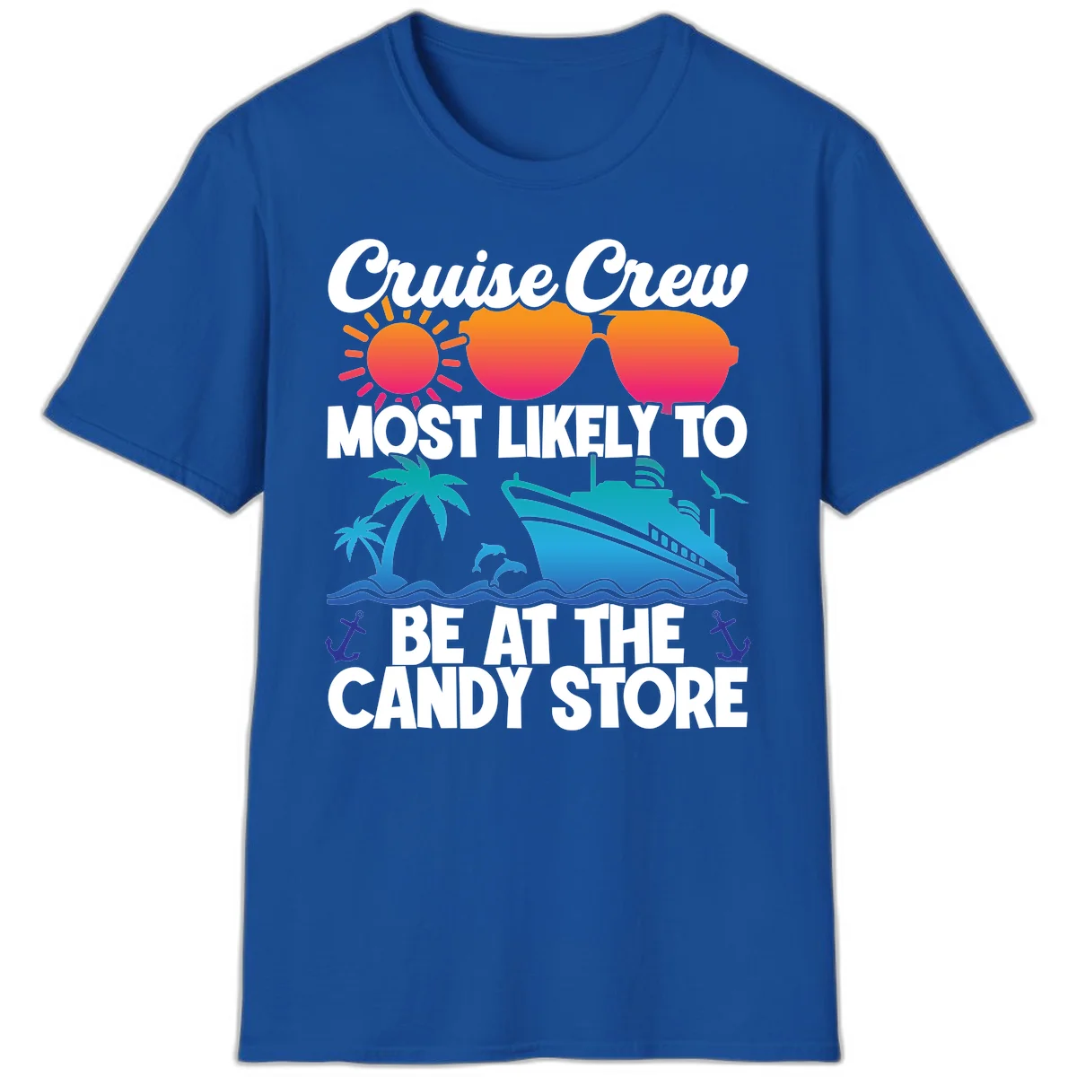 Cruise Crew Candy Store T-Shirt in Royal