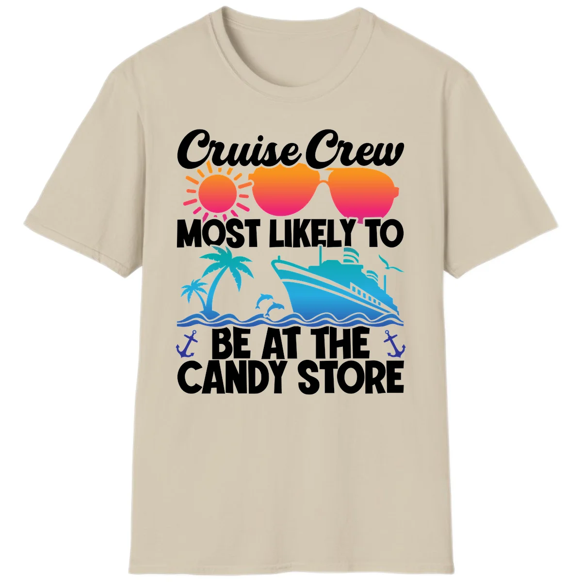Cruise Crew Candy Store T-Shirt in Sand