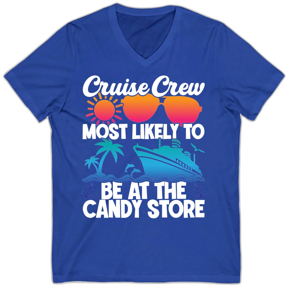 Cruise Crew Candy Store V-Neck in True Royal