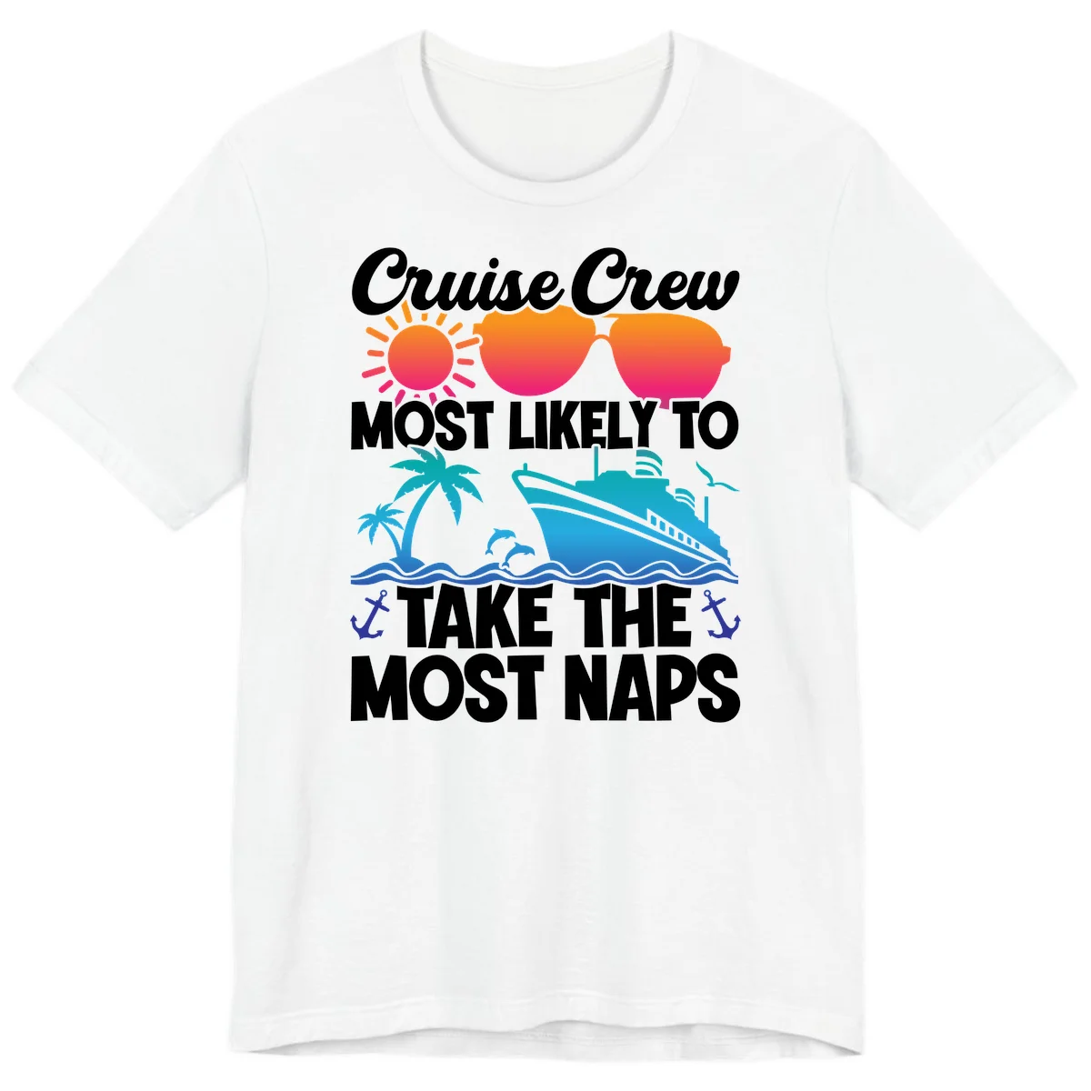Cruise Crew Most Likely To Take The Most Naps Premium T-Shirt in White