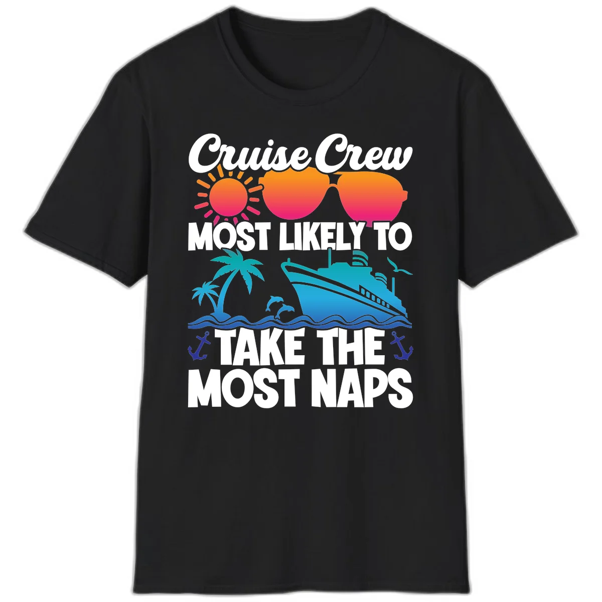 Cruise Crew Most Likely To Take The Most Naps T-Shirt in Black