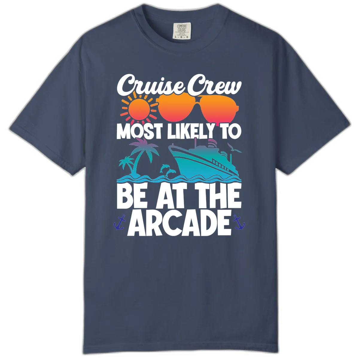 Cruise Crew Most Likely To Be At The Arcade Comfort Color in Midnight
