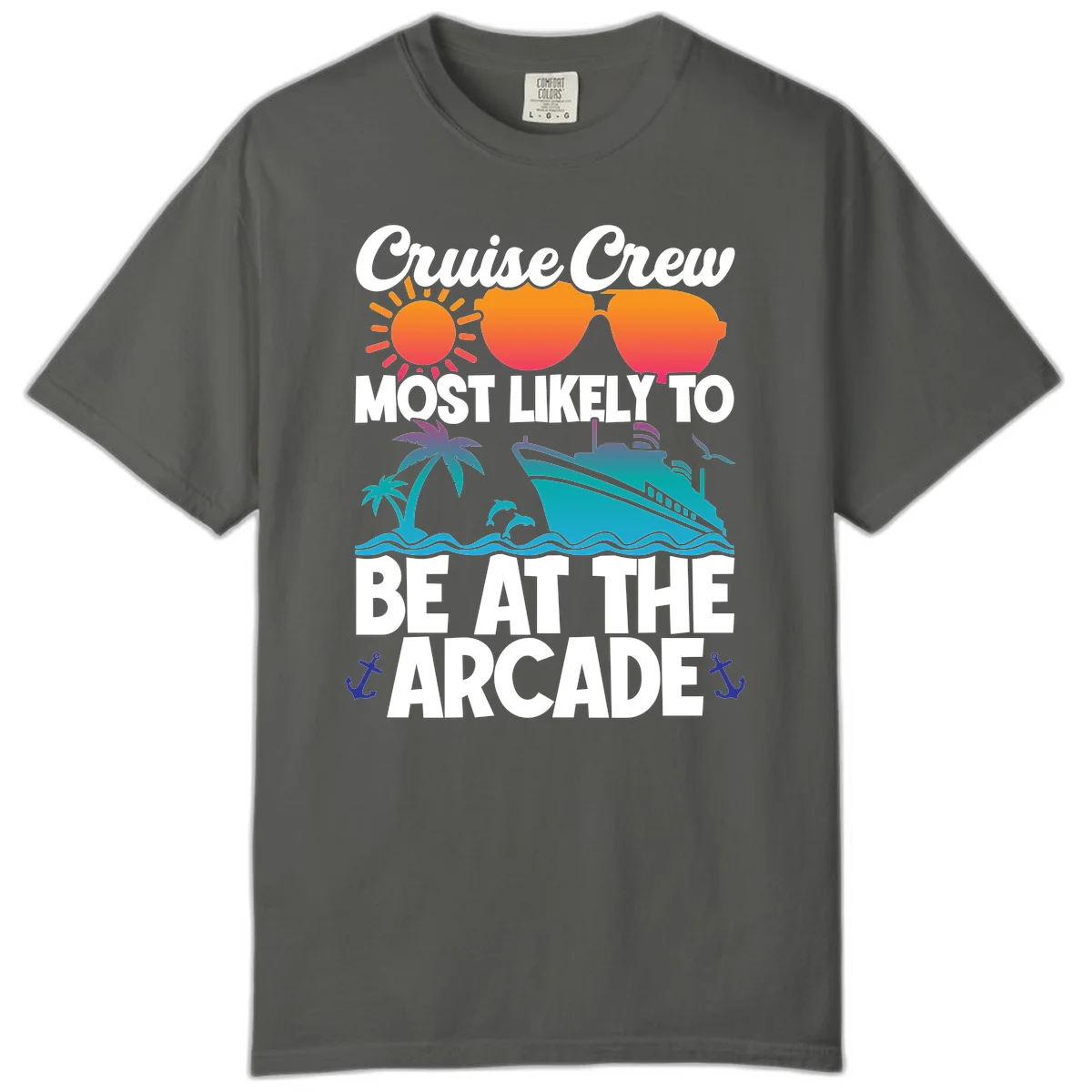 Cruise Crew Most Likely To Be At The Arcade Comfort Color in Pepper