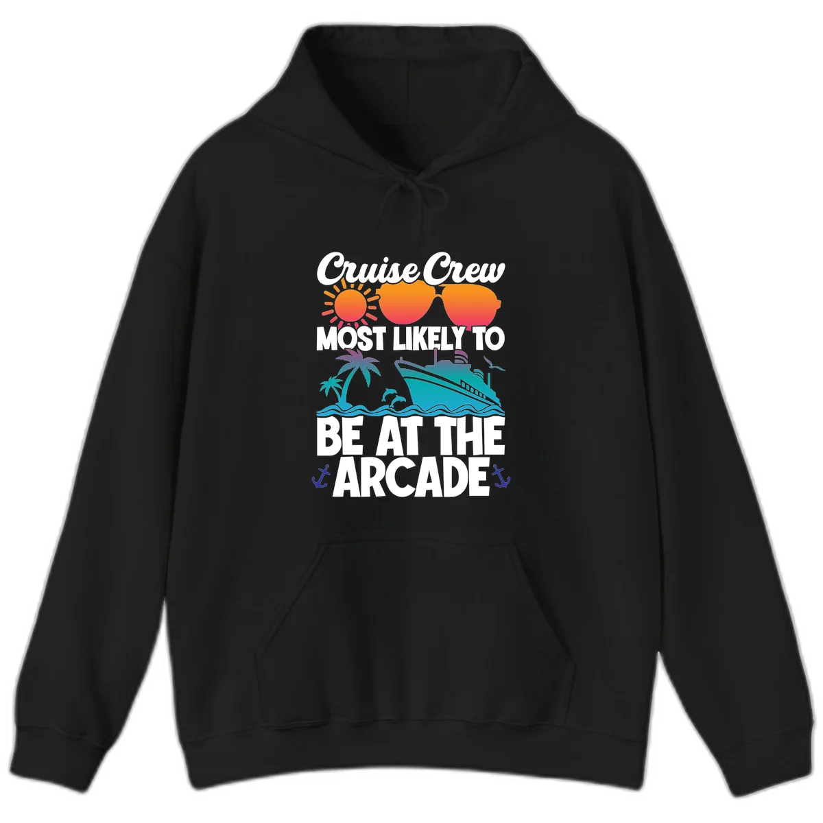 Cruise Crew Most Likely To Be At The Arcade Hoodie in Black