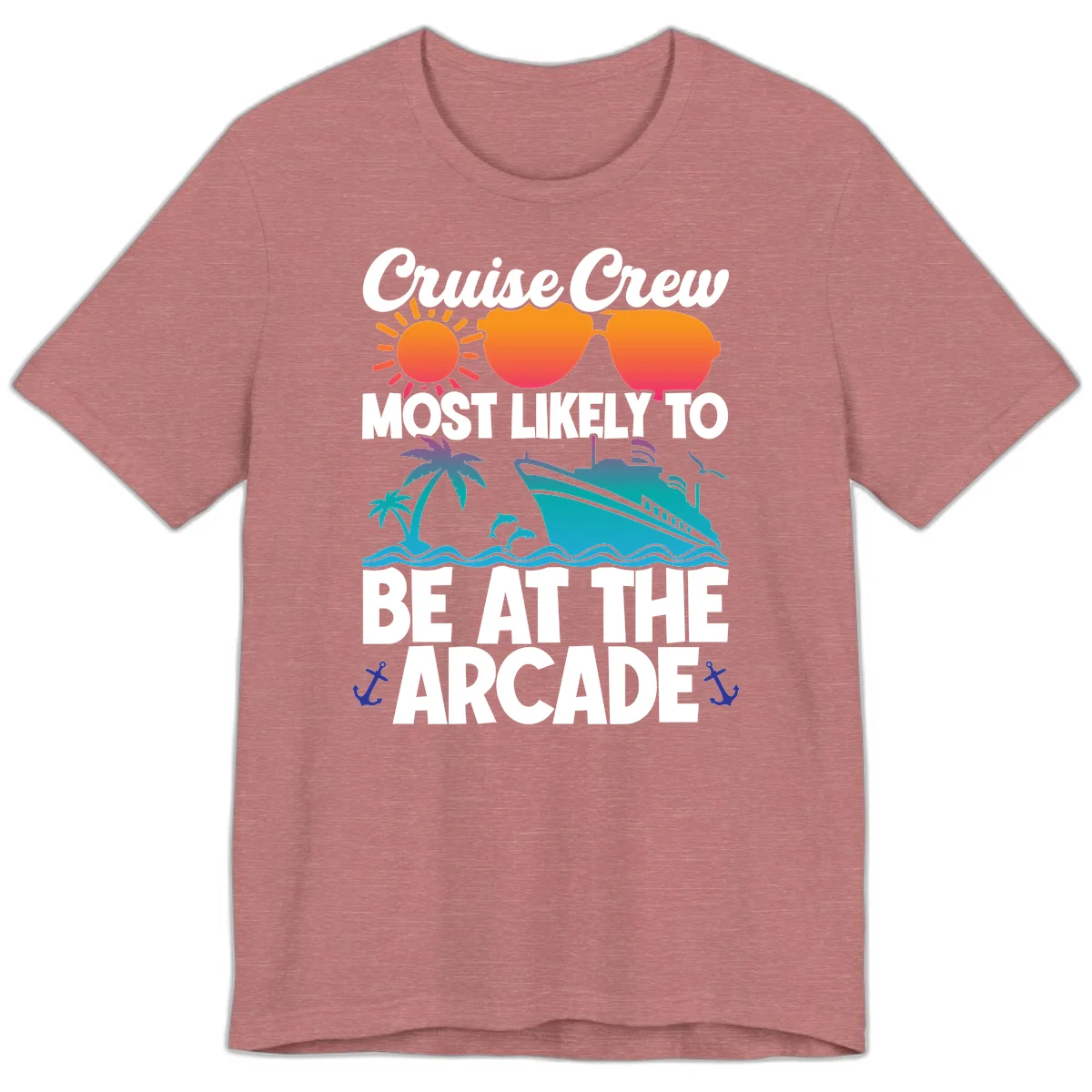 Cruise Crew Most Likely To Be At The Arcade Premium T-Shirt in Heather Mauve