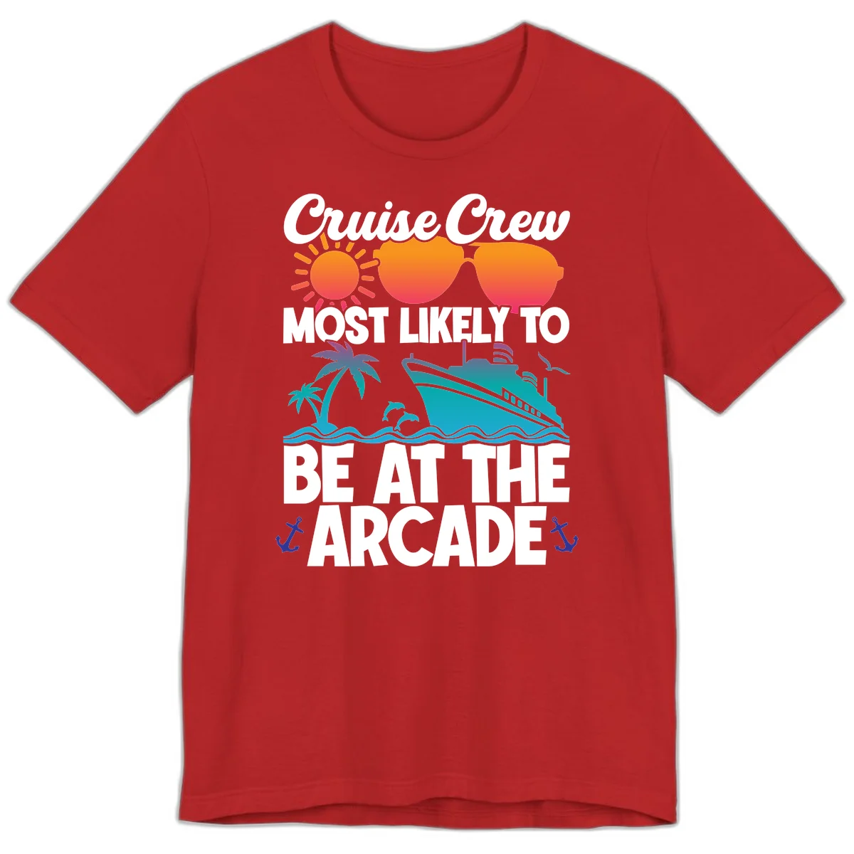 Cruise Crew Most Likely To Be At The Arcade Premium T-Shirt in Red