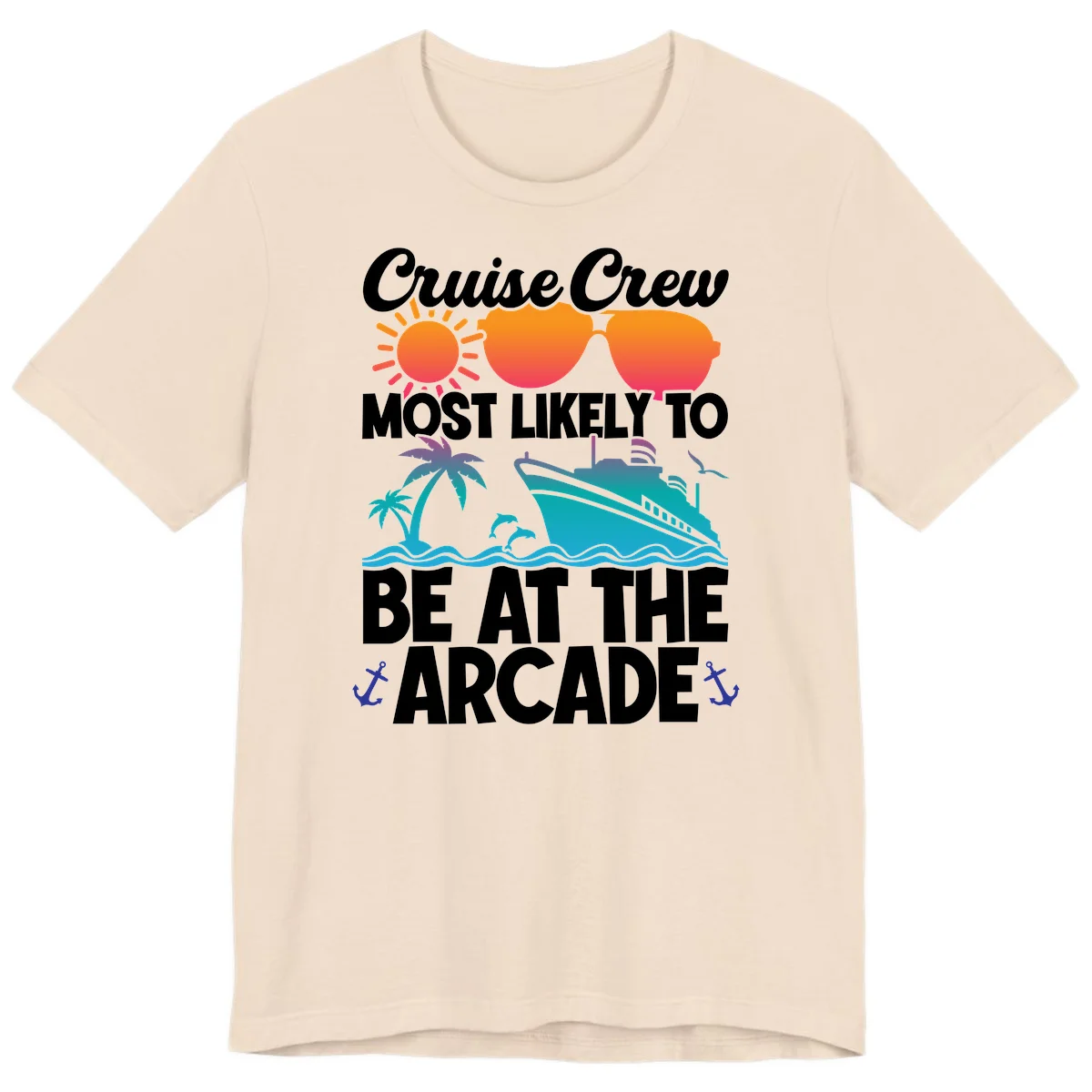 Cruise Crew Most Likely To Be At The Arcade Premium T-Shirt in Soft Cream