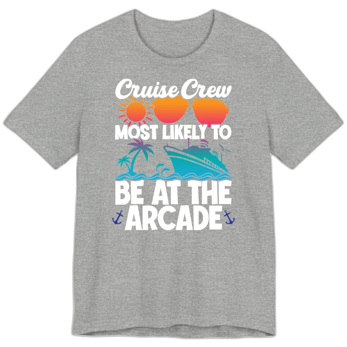 Cruise Crew Most Likely To Be At The Arcade Premium T-Shirt in Athletic Heather