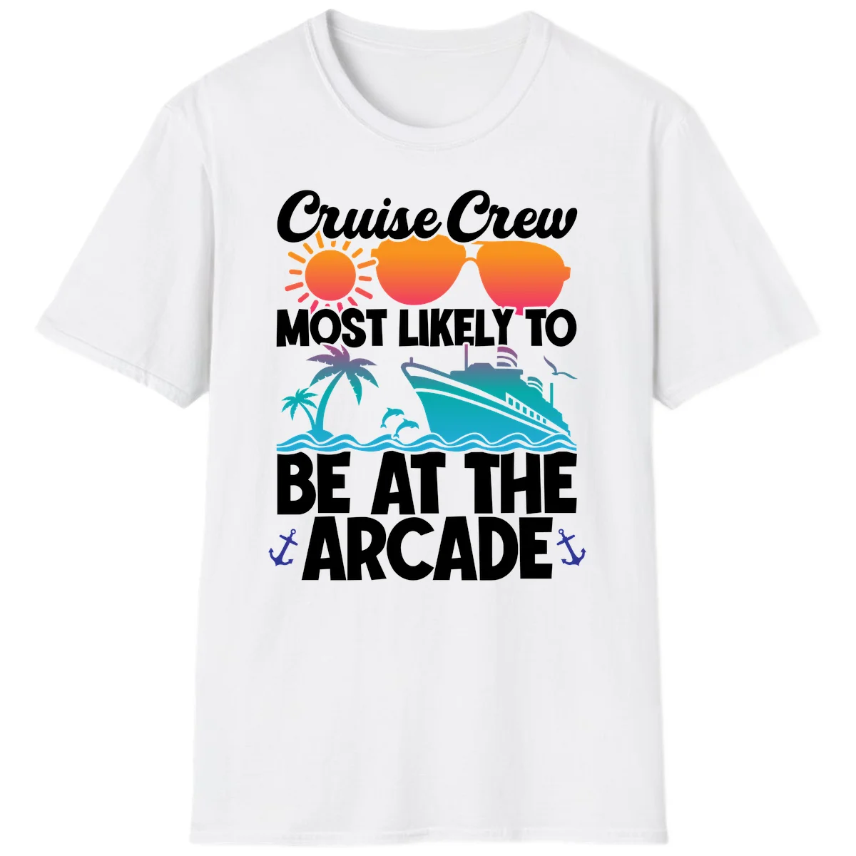 Cruise Crew Most Likely To Be At The Arcade T-Shirt in White
