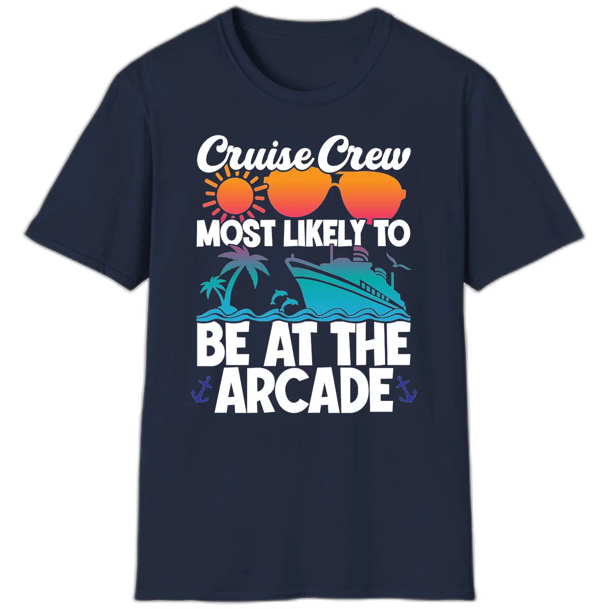 Cruise Crew Most Likely To Be At The Arcade T-Shirt in Navy