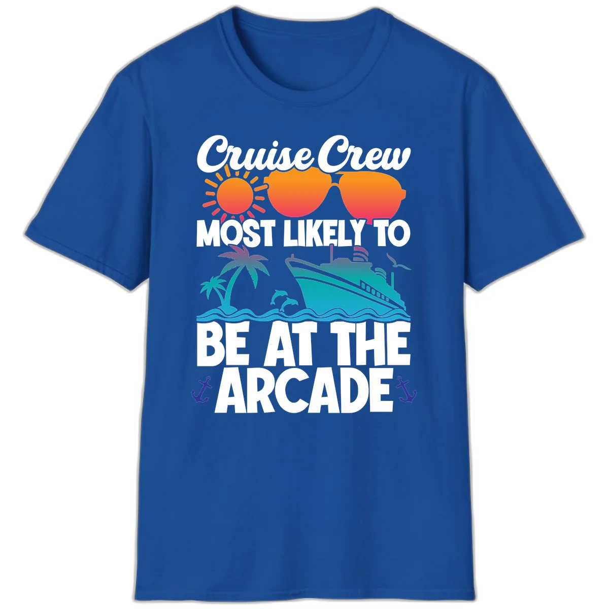 Cruise Crew Most Likely To Be At The Arcade T-Shirt in Royal