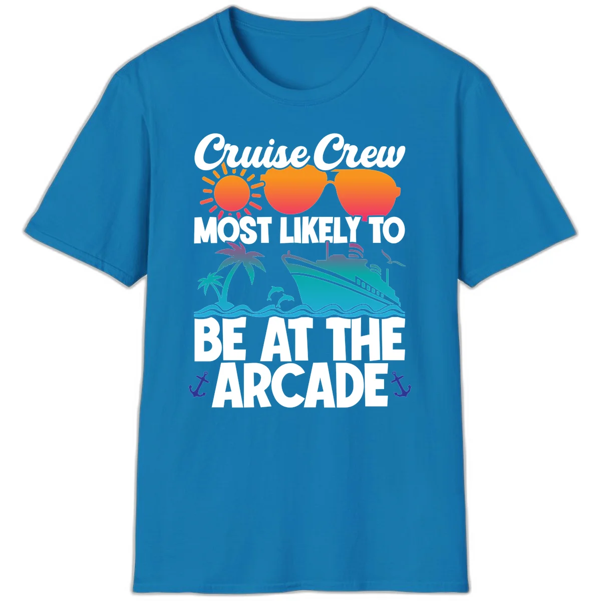 Cruise Crew Most Likely To Be At The Arcade T-Shirt in Sapphire
