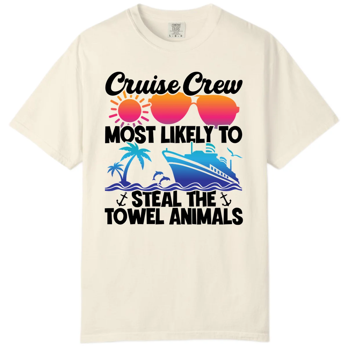 Cruise Crew Steal The Towel Animals Comfort Color in Ivory