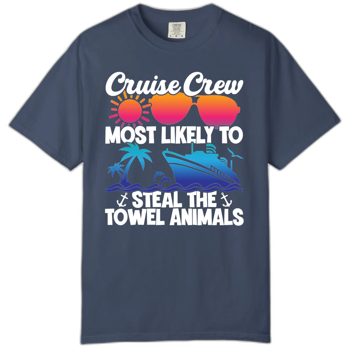 Cruise Crew Steal The Towel Animals Comfort Color in Midnight