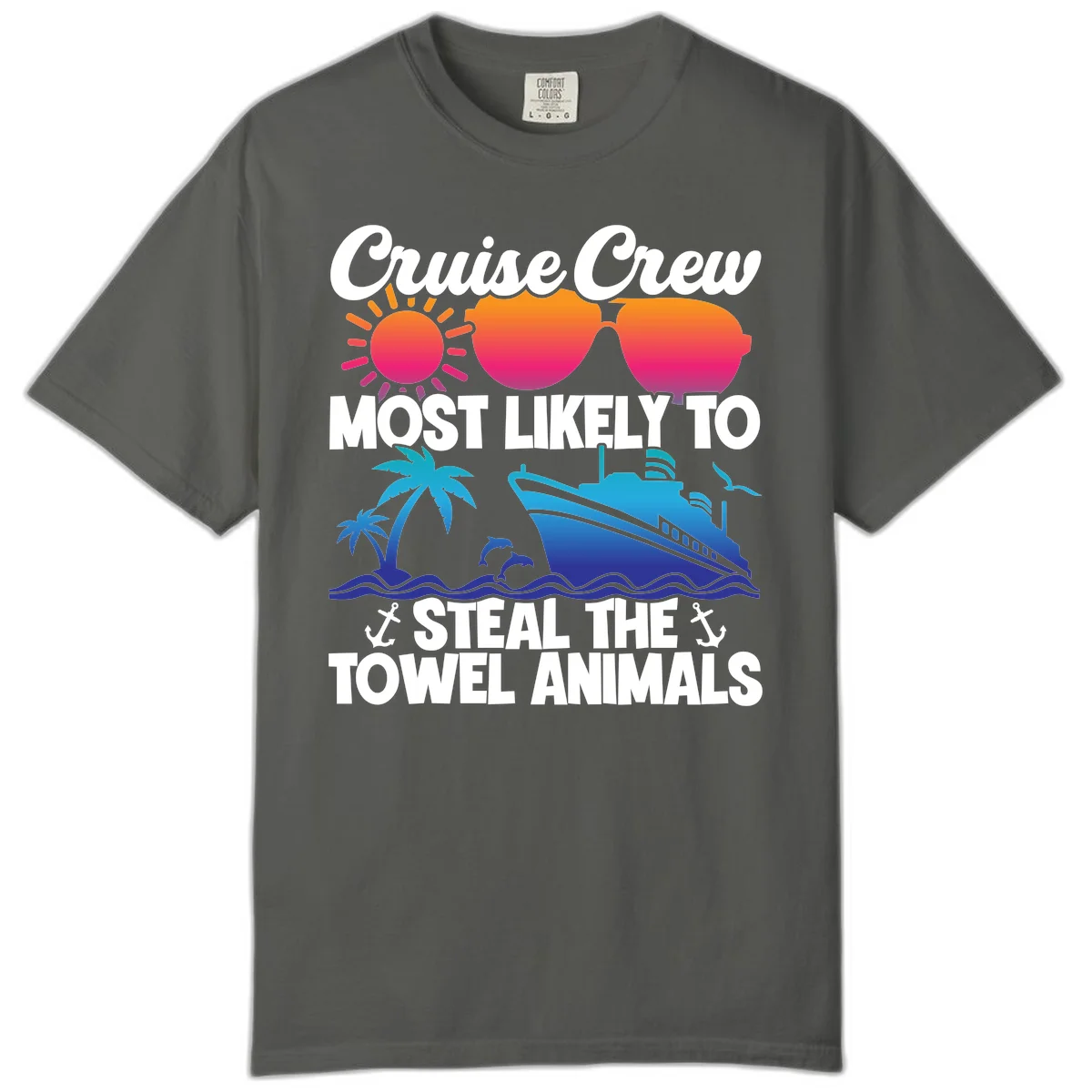 Cruise Crew Steal The Towel Animals Comfort Color in Pepper