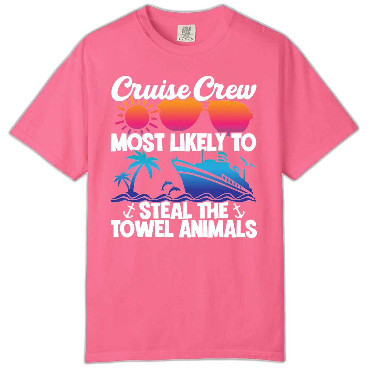 Cruise Crew Steal The Towel Animals Comfort Color in Crunchberry