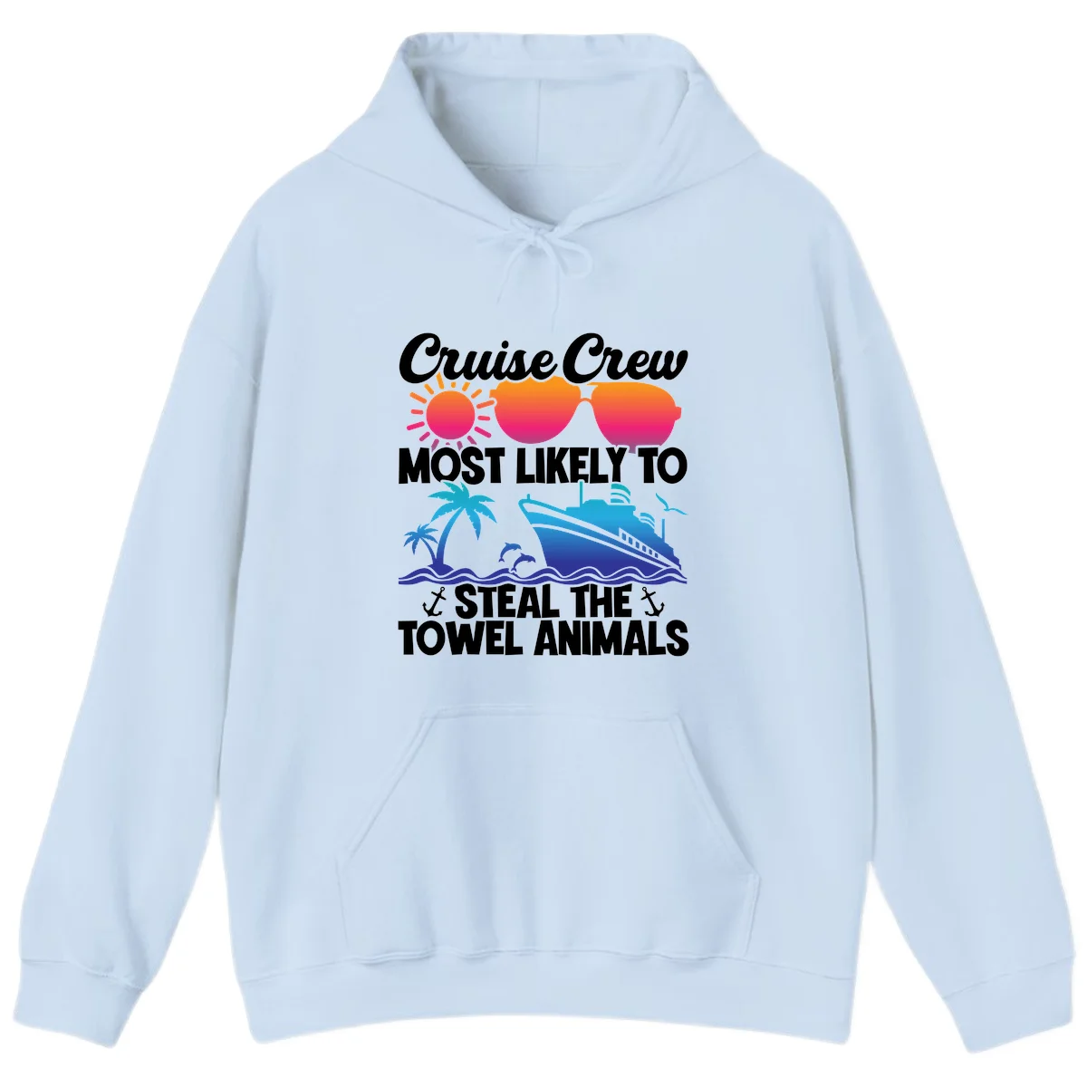 Cruise Crew Steal The Towel Animals Hoodie in Light Blue
