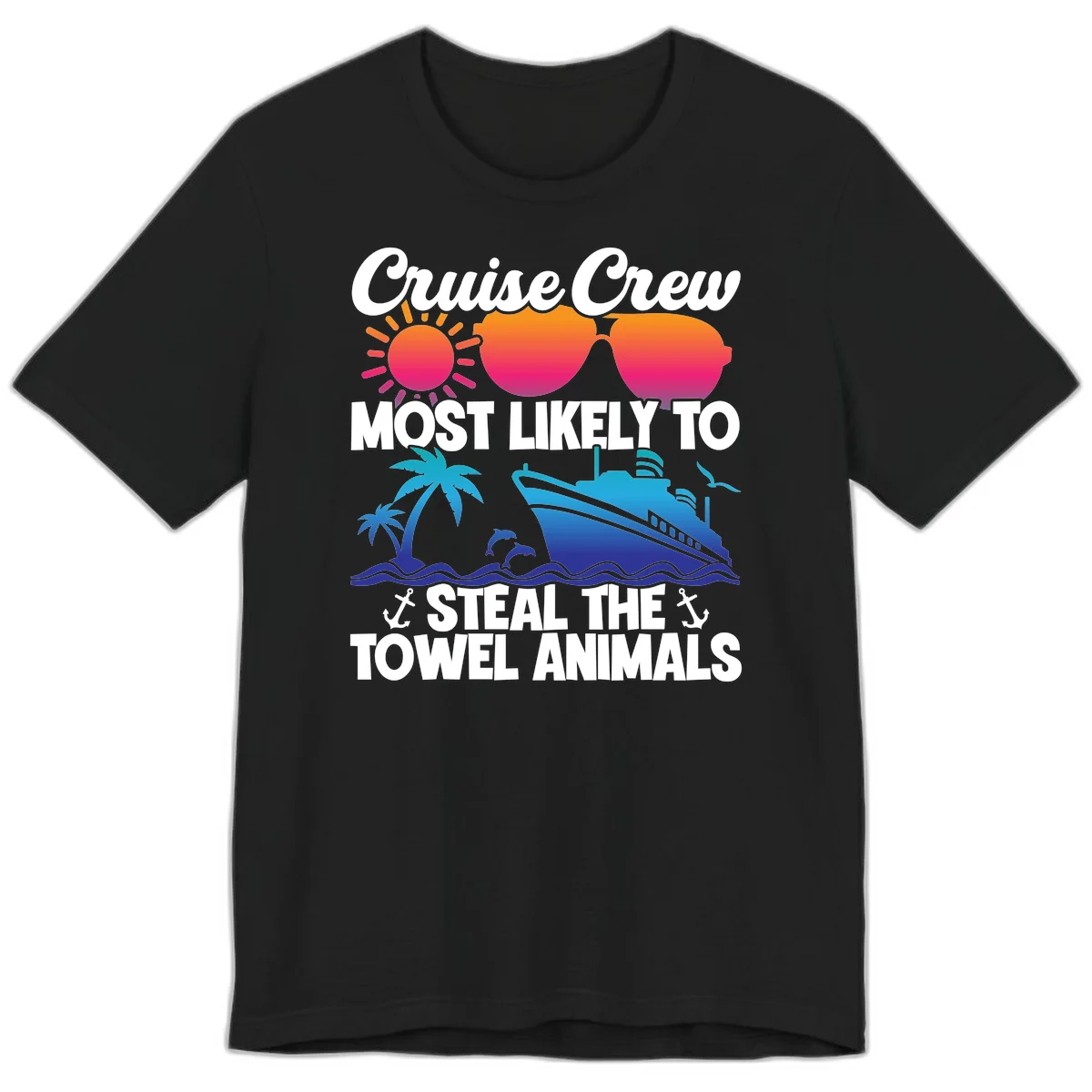 Cruise Crew Steal The Towel Animals Premium T-Shirt in Black