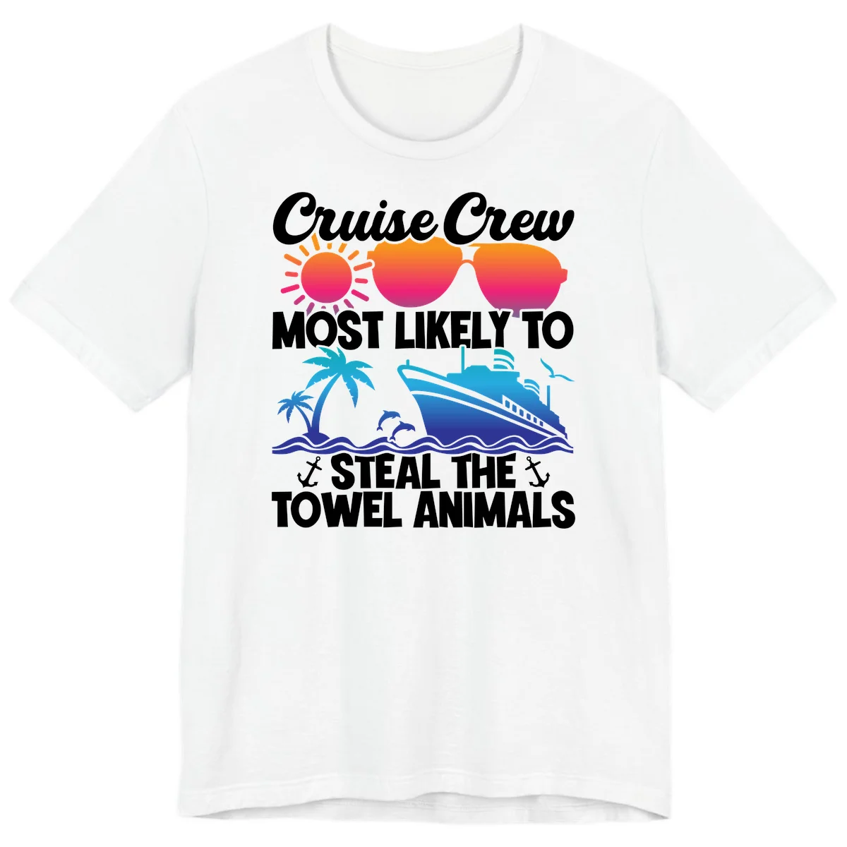 Cruise Crew Steal The Towel Animals Premium T-Shirt in White