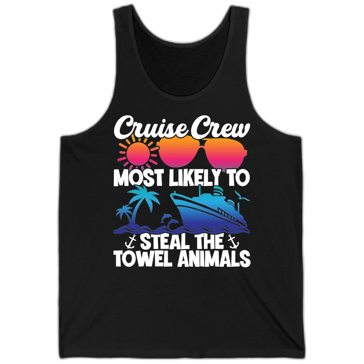 Cruise Crew Steal The Towel Animals Tank in Black