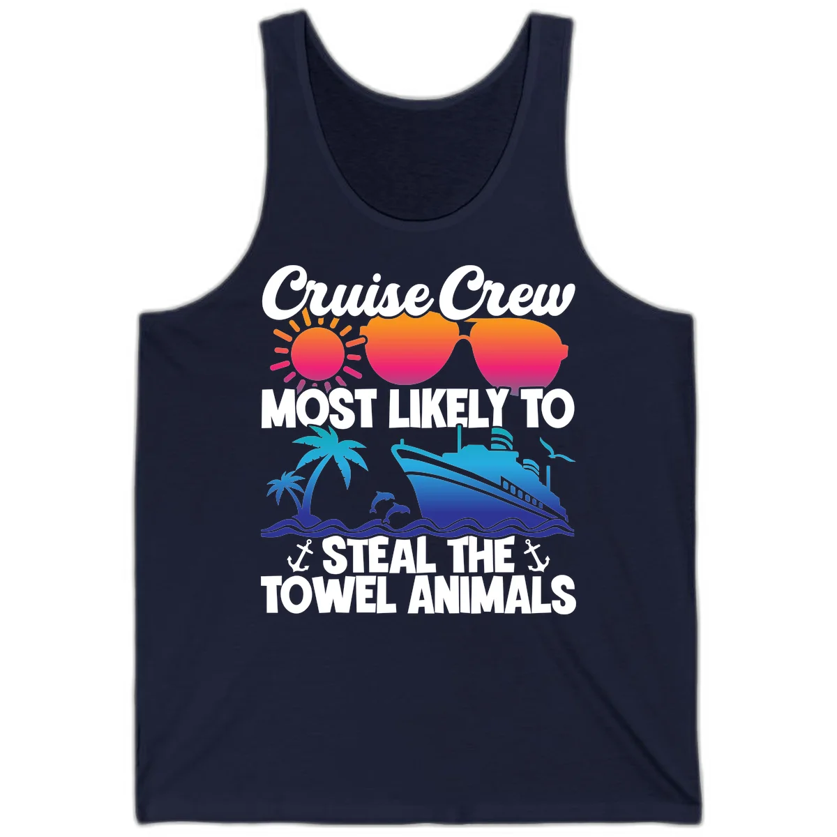 Cruise Crew Steal The Towel Animals Tank in Navy