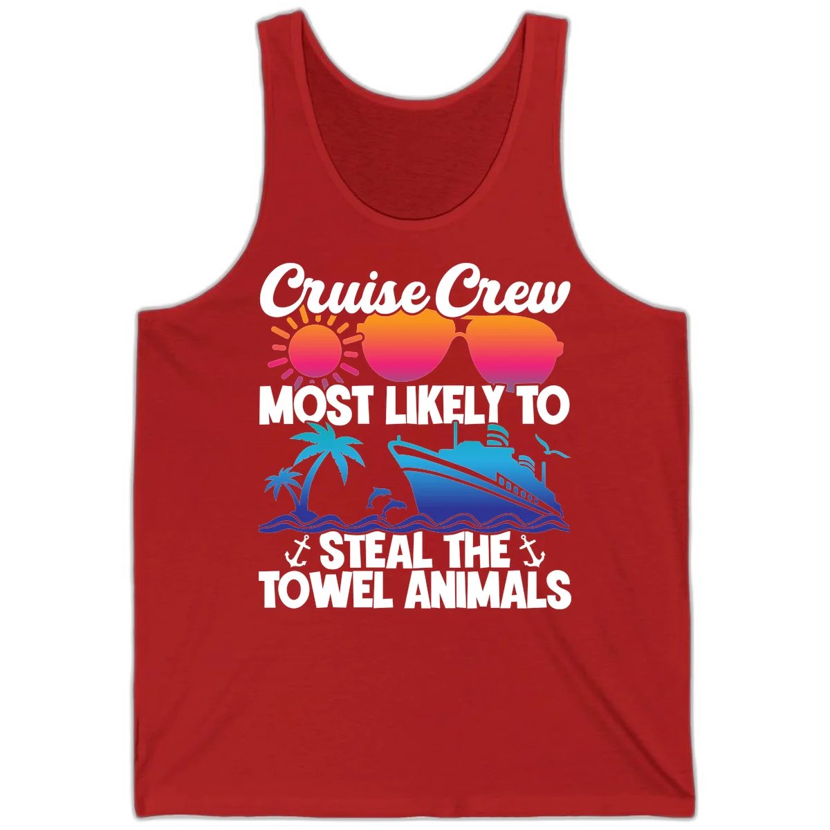 Cruise Crew Steal The Towel Animals Tank in Red