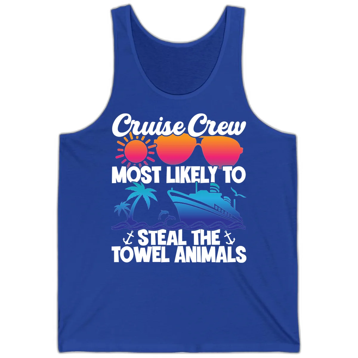 Cruise Crew Steal The Towel Animals Tank in True Royal