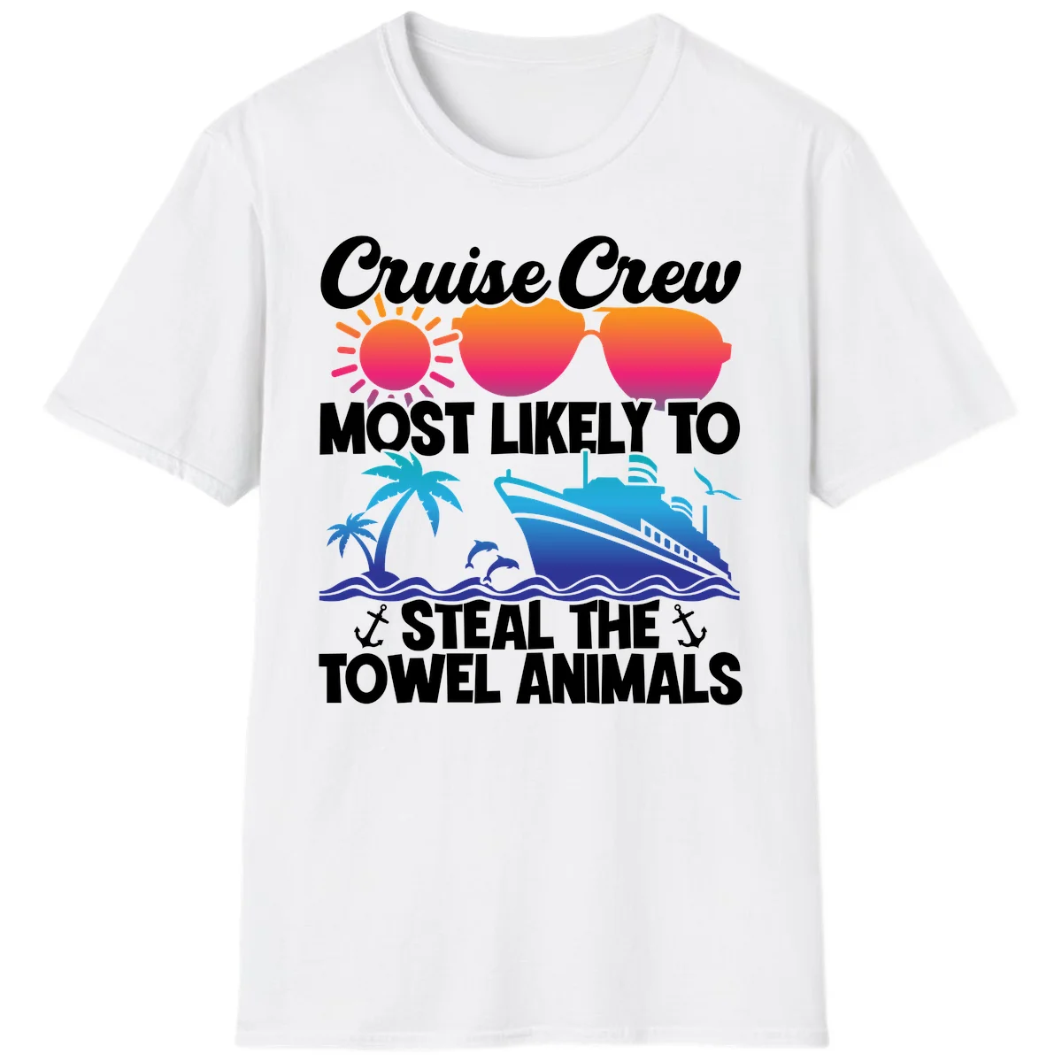Cruise Crew Steal The Towel Animals T-Shirt in White