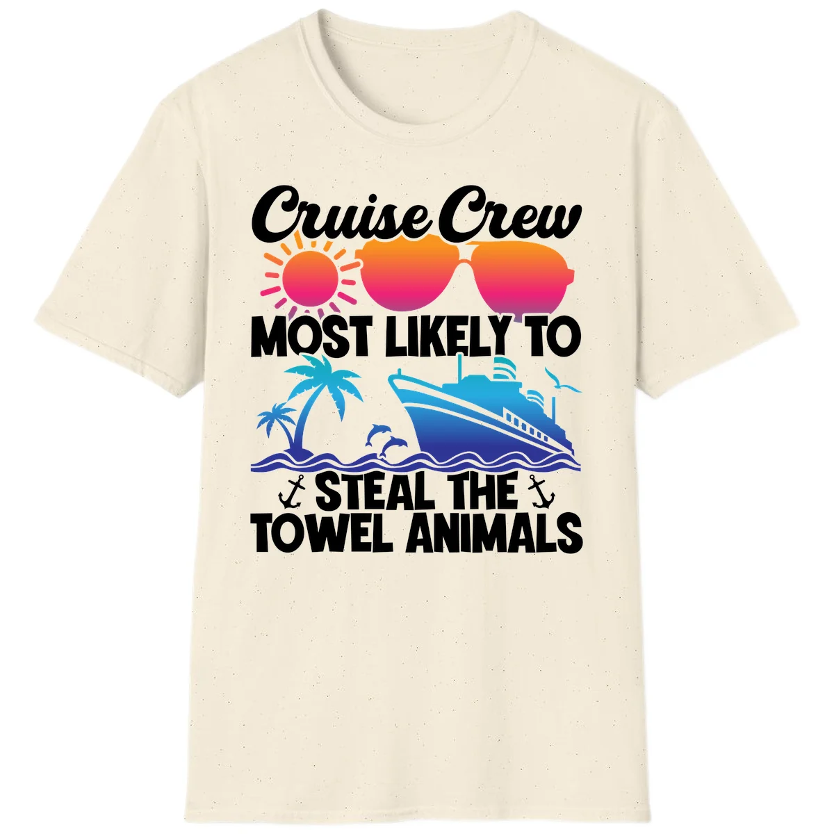 Cruise Crew Steal The Towel Animals T-Shirt in Natural