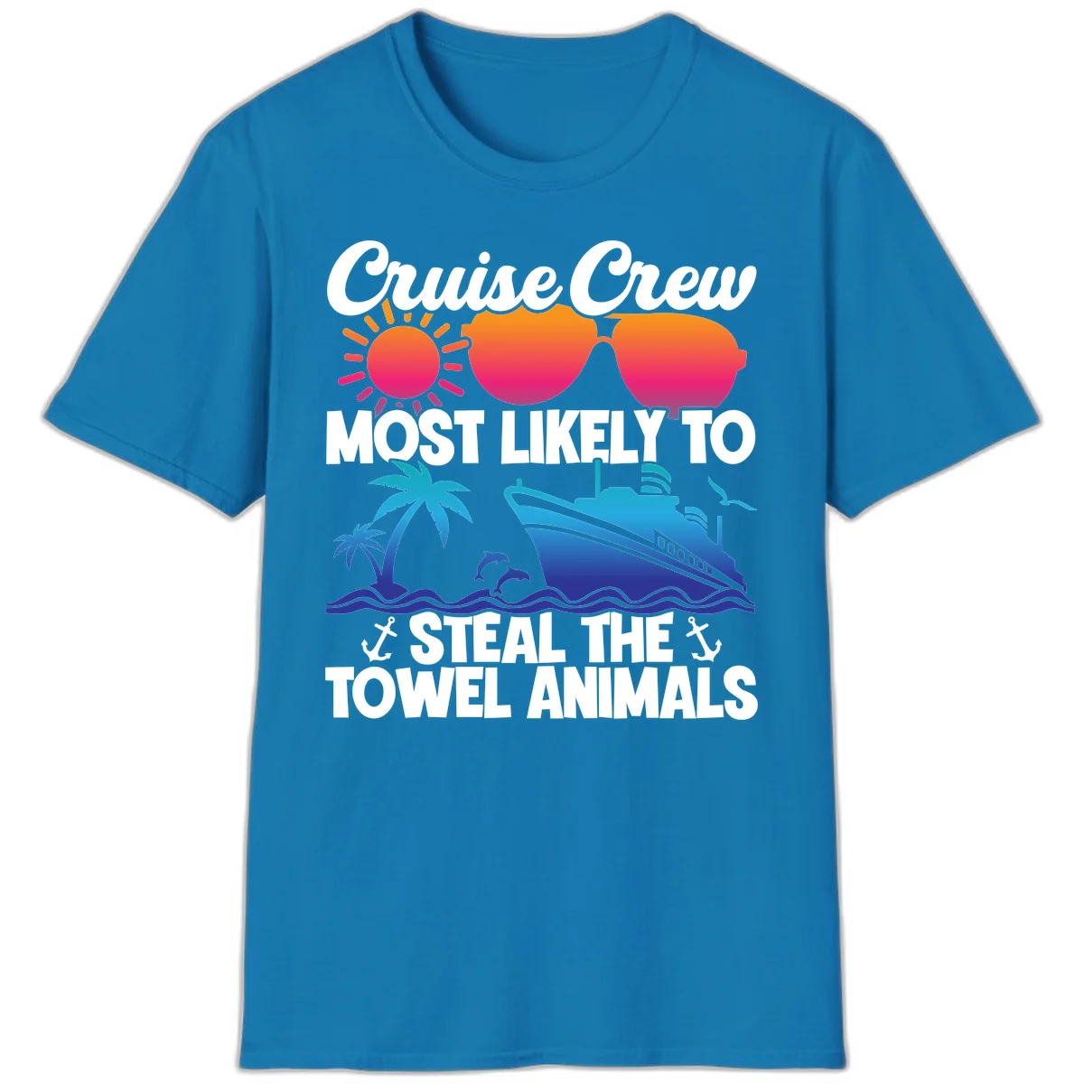 Cruise Crew Steal The Towel Animals T-Shirt in Sapphire