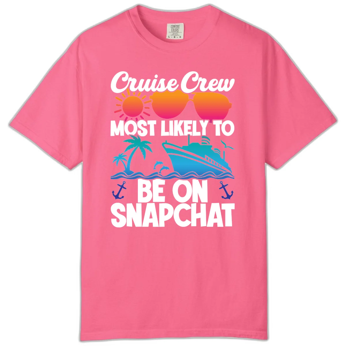 Cruise Crew Most Likely To Snapchat Comfort Color in Crunchberry