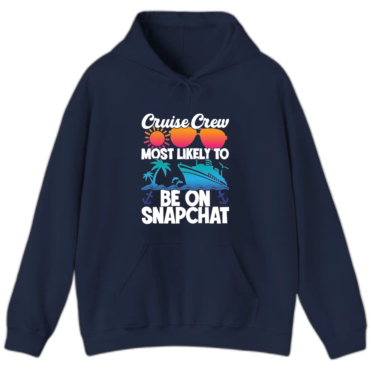 Cruise Crew Most Likely To Snapchat Hoodie in Navy