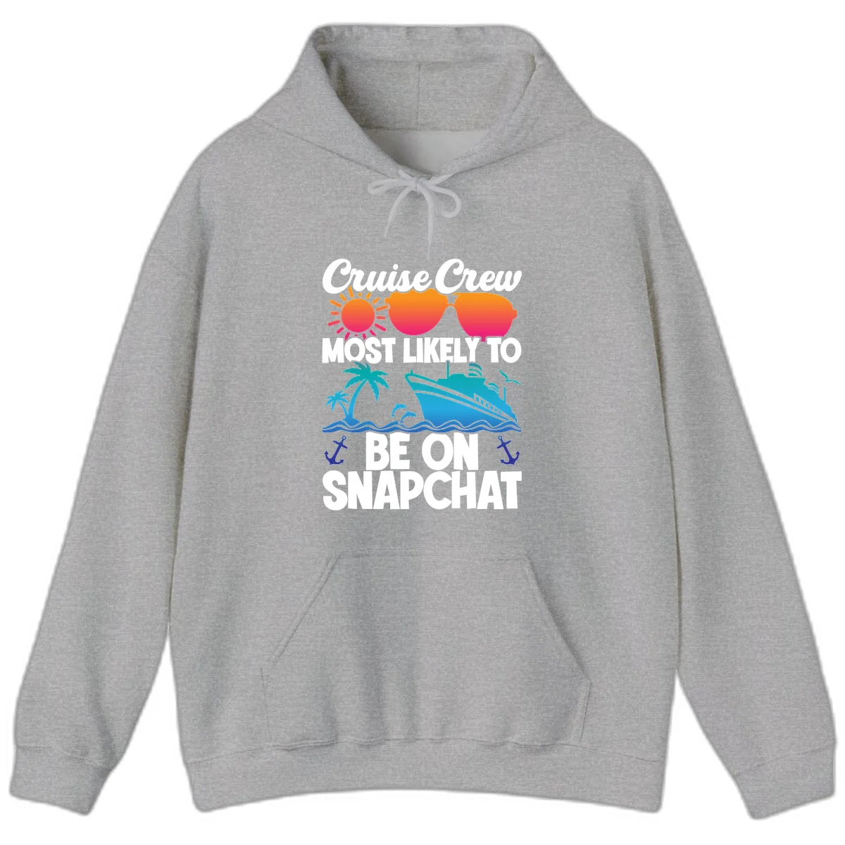Cruise Crew Most Likely To Snapchat Hoodie in Sport Grey