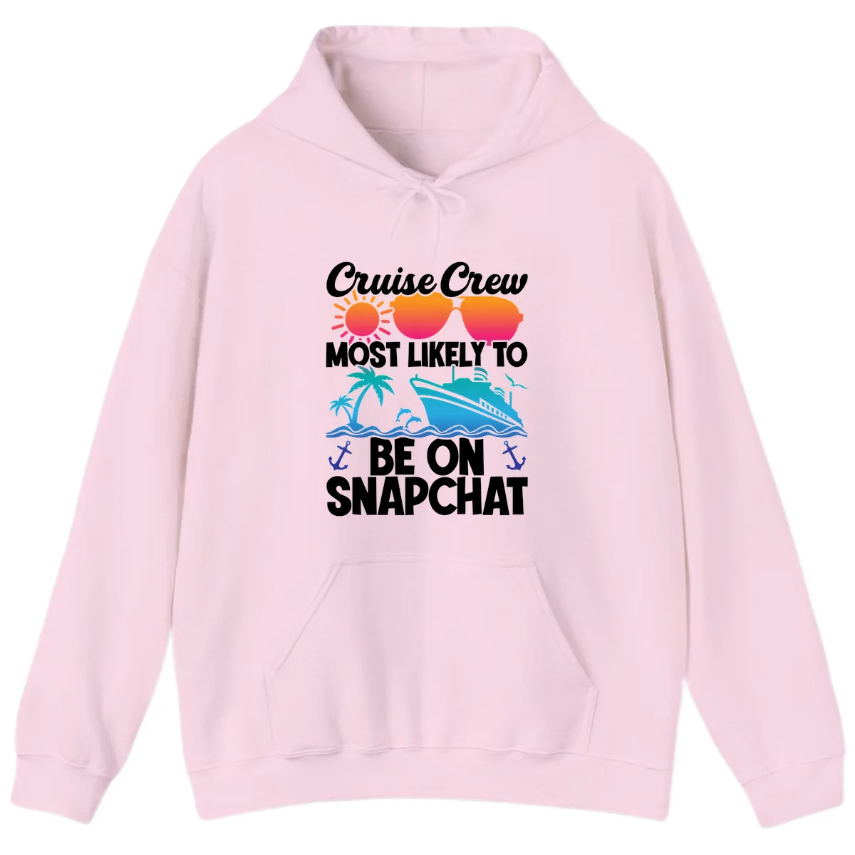 Cruise Crew Most Likely To Snapchat Hoodie in Light Pink