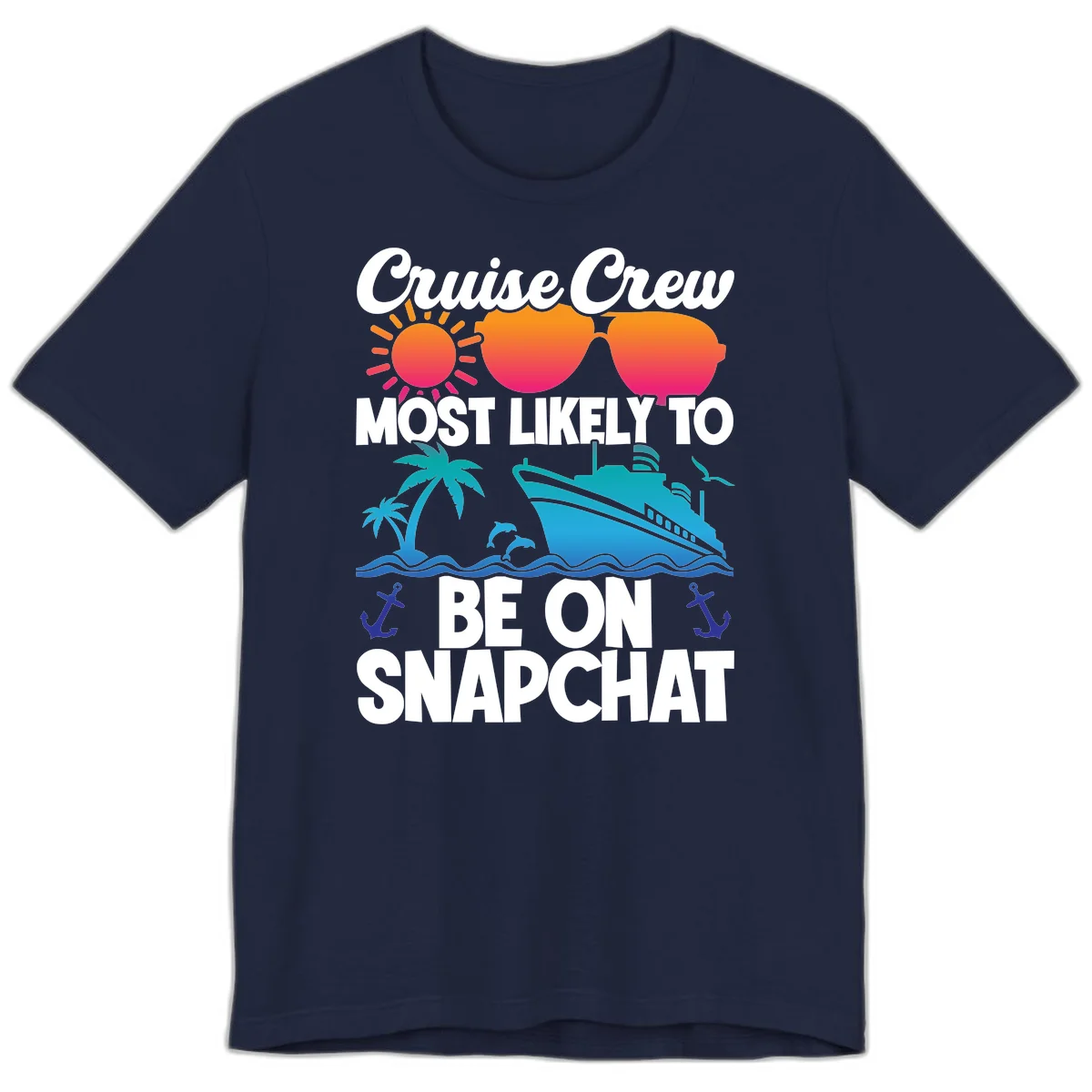 Cruise Crew Most Likely To Snapchat Premium T-Shirt in Navy
