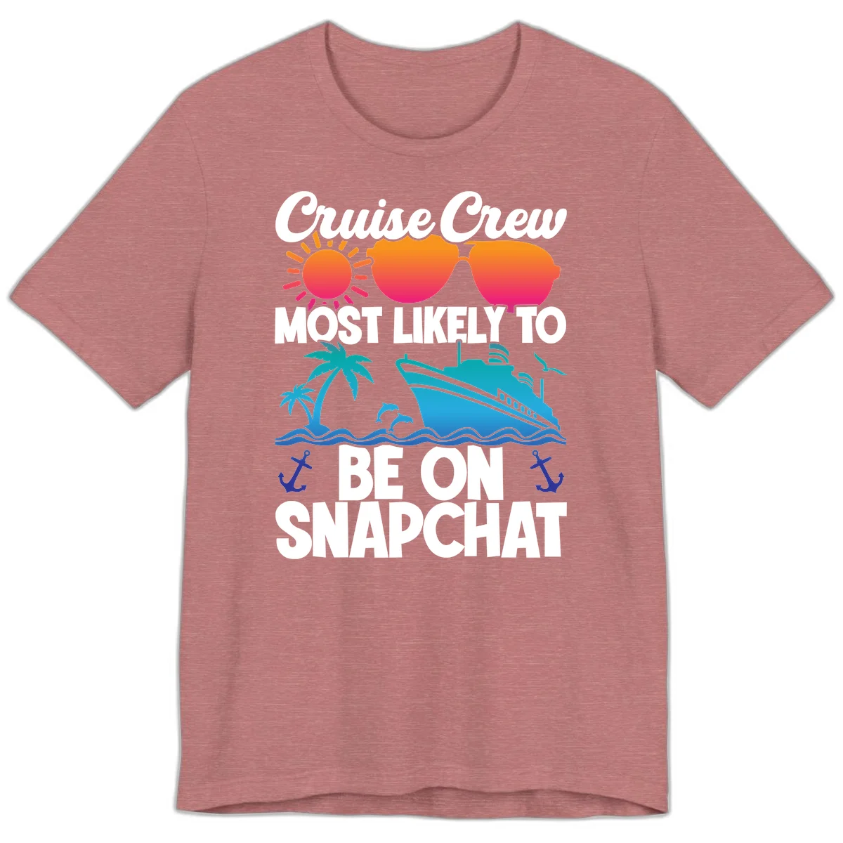 Cruise Crew Most Likely To Snapchat Premium T-Shirt in Heather Mauve