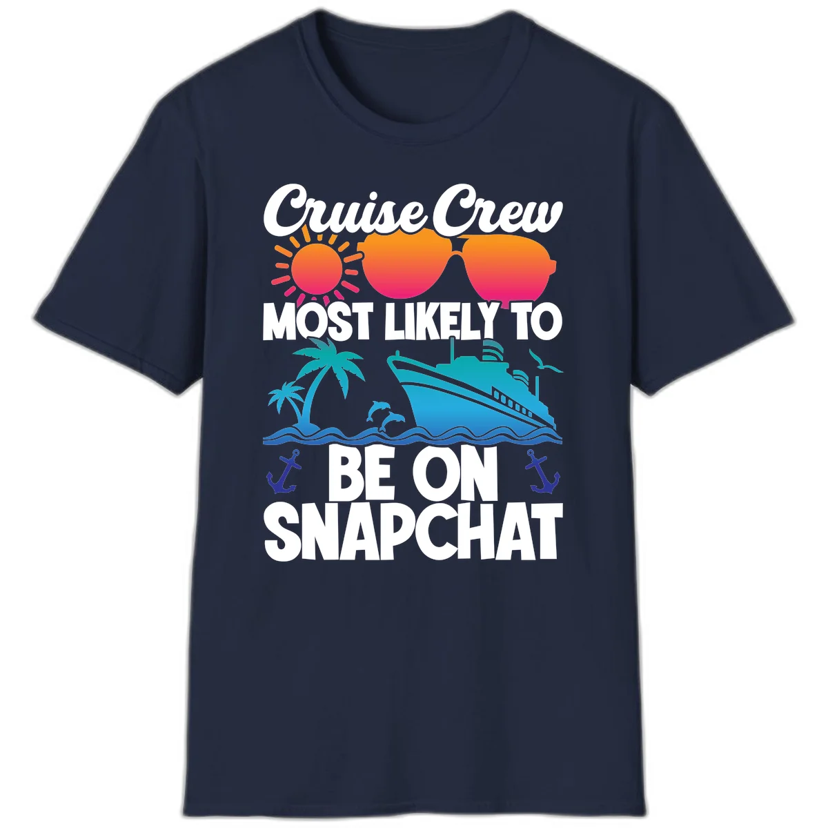 Cruise Crew Most Likely To Snapchat T-Shirt in Navy