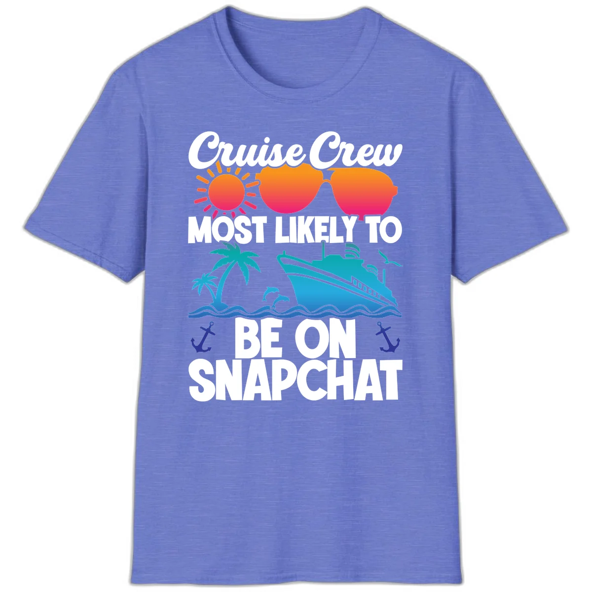 Cruise Crew Most Likely To Snapchat T-Shirt in Heather Royal