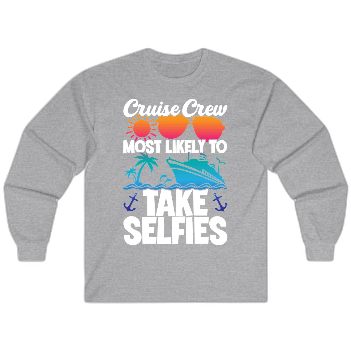 Cruise Crew Most Likely To Take Selfies Long Sleeve in Sport Grey