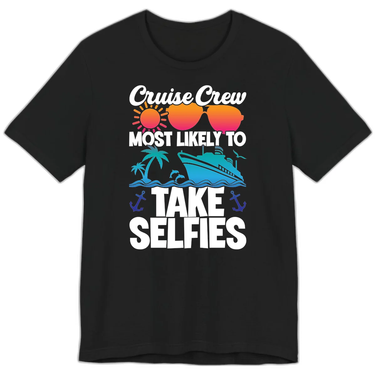 Cruise Crew Most Likely To Take Selfies Premium T-Shirt in Black